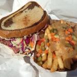 Reuben sandwich and Fat Shallot Fries